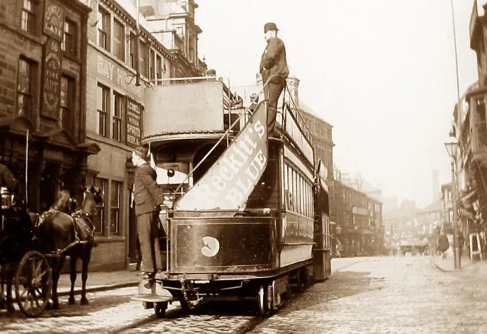 Framed Print : Burnley Steam Tram Old Bay Horse early 1900s Framed Print : Burnley Steam Tram Old Bay Horse early 1900s