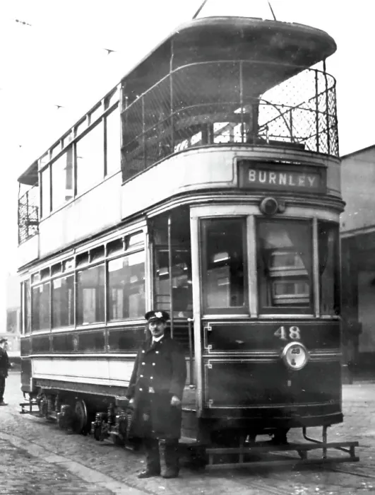 Framed Print : Burnley tram driver Charlie Nelson, possibly 1920s Framed Print : Burnley tram driver Charlie Nelson, possibly 1920s