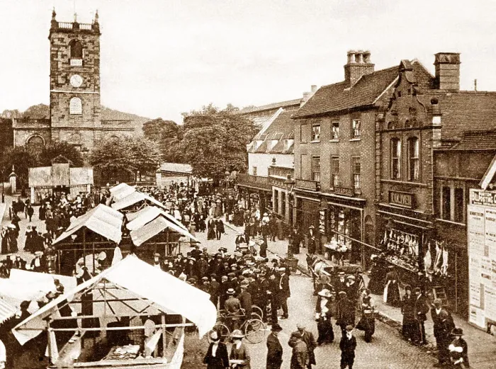 Framed Print : Burton-on-Trent Market Place early 1900s Framed Print : Burton-on-Trent Market Place early 1900s