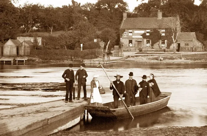 Framed Print : Burton-on-Trent The Old Ferry Victorian period Framed Print : Burton-on-Trent The Old Ferry Victorian period