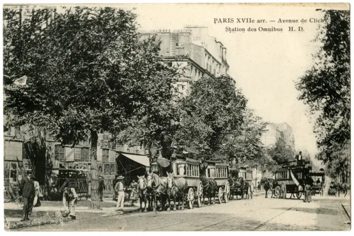 Framed Print : Bus stop in the Avenue de Clichy, Paris, France Framed Print : Bus stop in the Avenue de Clichy, Paris, France