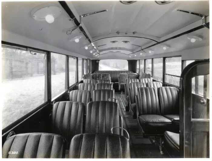 Framed Print : Bus with sunroof closed, interior Framed Print : Bus with sunroof closed, interior