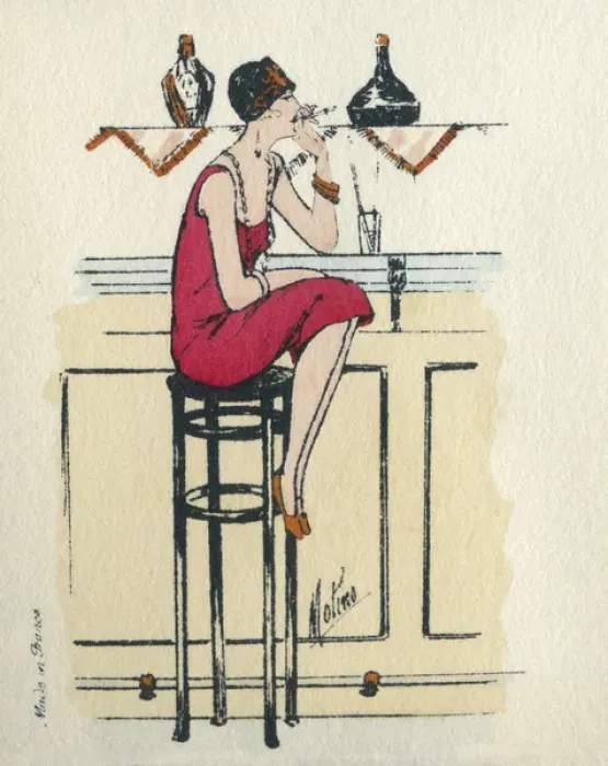Framed Print : Business card design, woman on a bar stool Framed Print : Business card design, woman on a bar stool