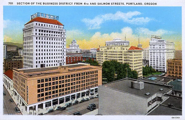 Business District from 4th and Salmon Streets - Portland, OR