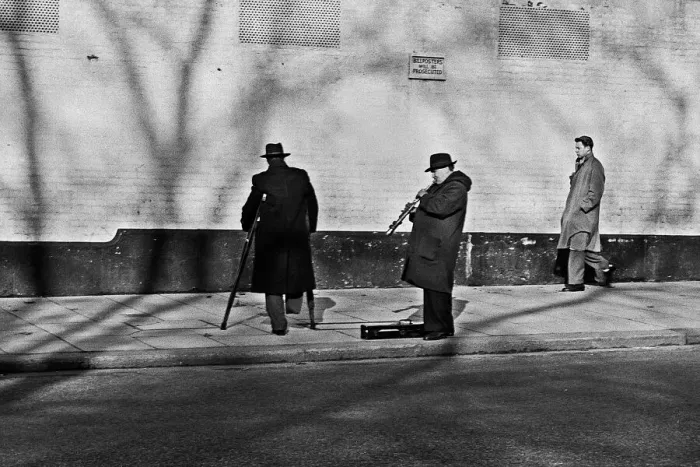 Framed Print : Buskers on a street in North London Framed Print : Buskers on a street in North London