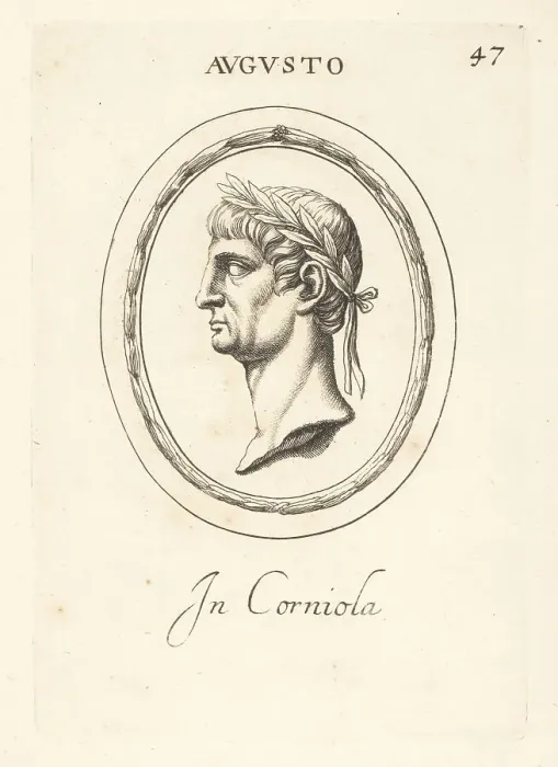 Framed Print : Bust profile of Augustus in carnelian Framed Print : Bust profile of Augustus in carnelian