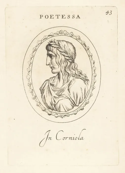 Framed Print : Bust profile of a poetess in cornelian
