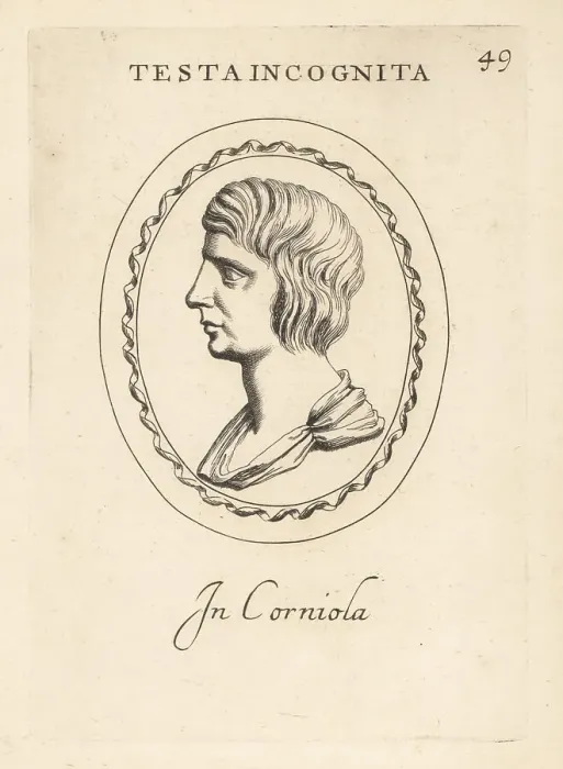 Framed Print : Bust profile of an unknown sitter in carnelian Framed Print : Bust profile of an unknown sitter in carnelian