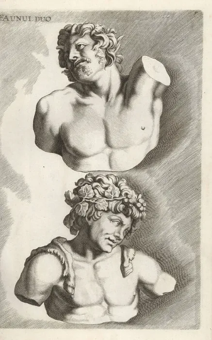 Framed Print : Busts of two fauns Framed Print : Busts of two fauns