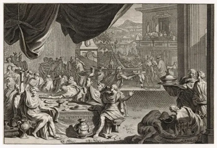 Framed Print : BUSY ROMAN BANQUET Framed Print : BUSY ROMAN BANQUET