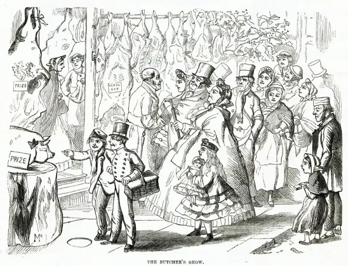 Framed Print : Butchers over Christmas period 1868 Framed Print : Butchers over Christmas period 1868