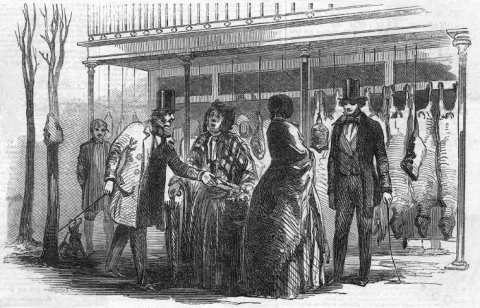 Framed Print : Butchers shop, 1850 Framed Print : Butchers shop, 1850
