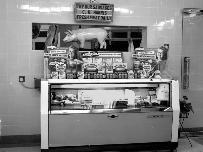 Framed Print : Butchers shop display, Walton-on-the-Naze, Essex Framed Print : Butchers shop display, Walton-on-the-Naze, Essex