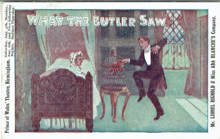 Framed Print : What The Butler Saw by E F Parry and Frederick Mouillot Framed Print : What The Butler Saw by E F Parry and Frederick Mouillot
