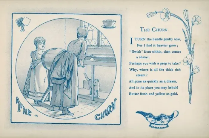 Framed Print : Butter Making 1886 Framed Print : Butter Making 1886