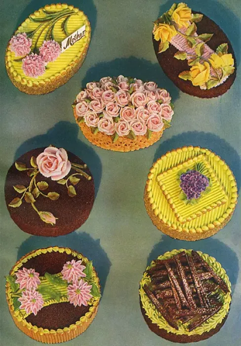 Framed Print : Buttercream decorated iced cakes Framed Print : Buttercream decorated iced cakes