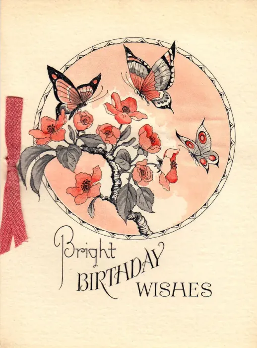 Framed Print : Butterflies and flowers on a birthday card Framed Print : Butterflies and flowers on a birthday card