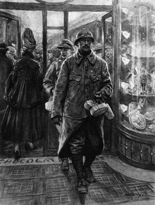 Framed Print : Buying Easter presents: an entente leave-scene in Paris Framed Print : Buying Easter presents: an entente leave-scene in Paris