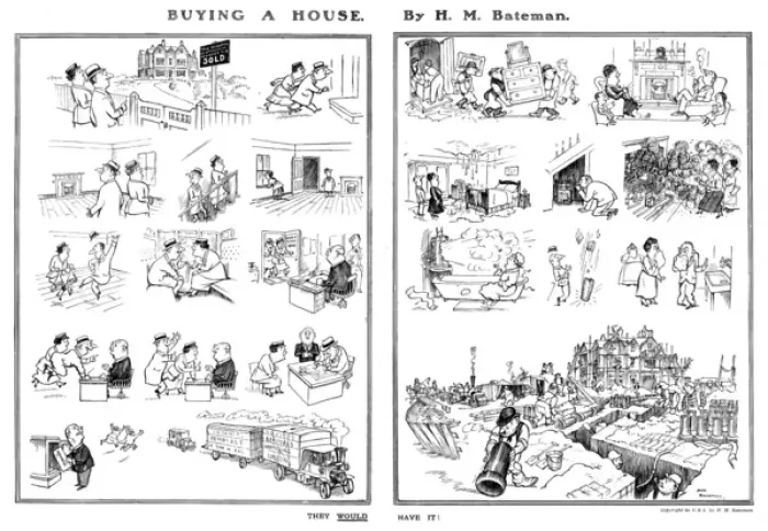 Framed Print : Buying A House by H M Bateman Framed Print : Buying A House by H M Bateman