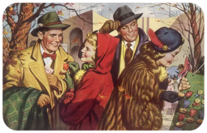 Framed Print : Buying Team Souvenirs Date: 1948 Framed Print : Buying Team Souvenirs Date: 1948