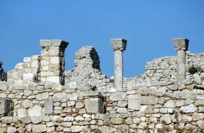 Framed Print : Byllis Archeological Site. Cathedral. IV century A. C. Republ