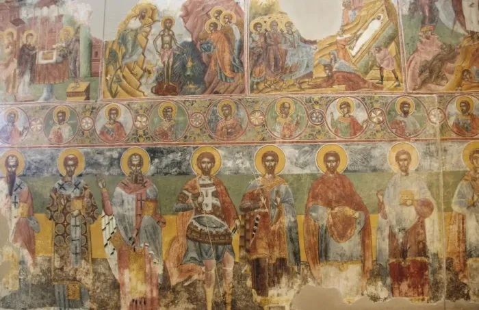Framed Print : Byzantine Art. Greece. Frescoes from the Monastery of St. An Framed Print : Byzantine Art. Greece. Frescoes from the Monastery of St. An