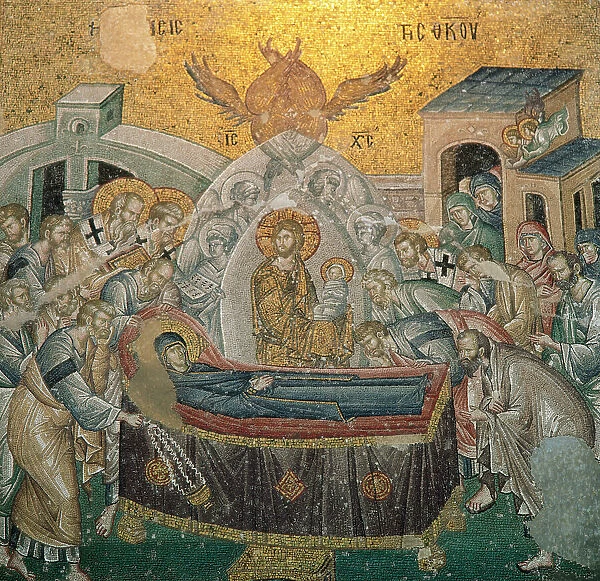 Byzantine Art. Mosaic. The Dormition of the Virgin. Nave of