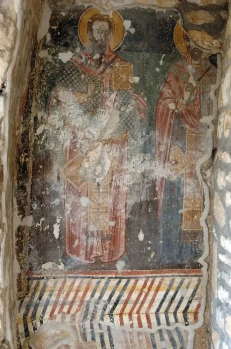 Framed Print : BYZANTINE ART. REPUBLIC OF ALBANIA. Frescoes in Lekuresi Cas Framed Print : BYZANTINE ART. REPUBLIC OF ALBANIA. Frescoes in Lekuresi Cas