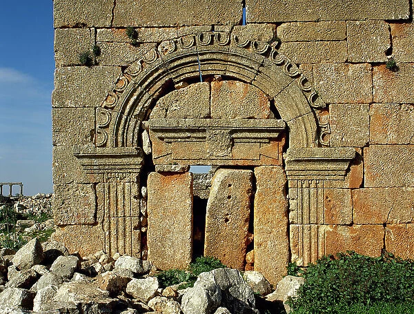 Byzantine Art. Syria. Rueiha. Dead towns. Arc detail