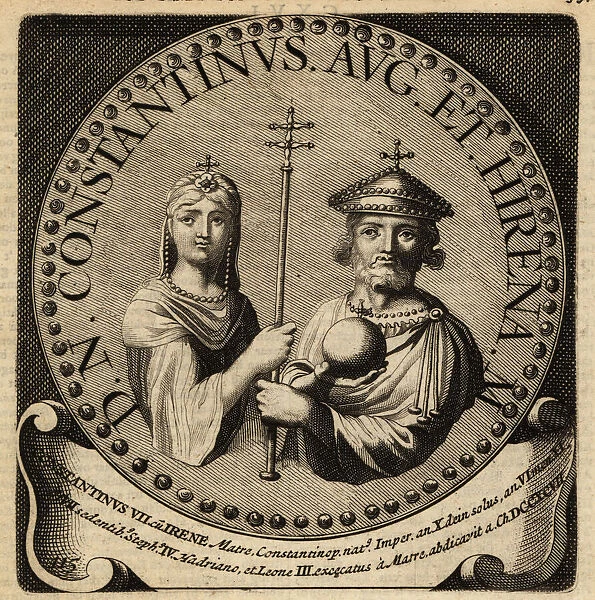 Byzantine Empress Irene and Constantine VI