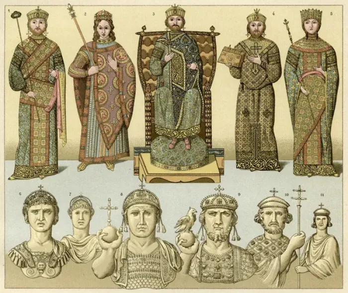 Framed Print : Byzantine Royals / Racinet Framed Print : Byzantine Royals / Racinet