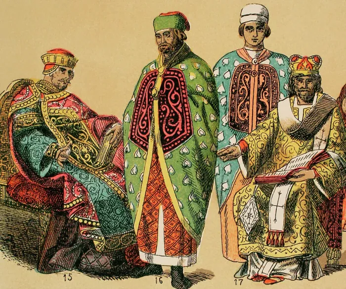 Framed Print : Byzantines, 1000-1200. From left to right: emperor Framed Print : Byzantines, 1000-1200. From left to right: emperor