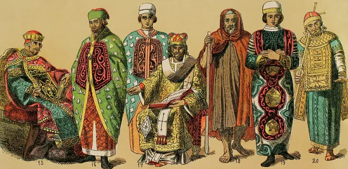 Framed Print : Byzantines, 1000-1200. From left to right: emperor Framed Print : Byzantines, 1000-1200. From left to right: emperor