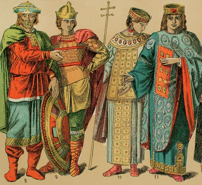 Framed Print : Byzantines, 1000-1200. From left to right: warriors Framed Print : Byzantines, 1000-1200. From left to right: warriors