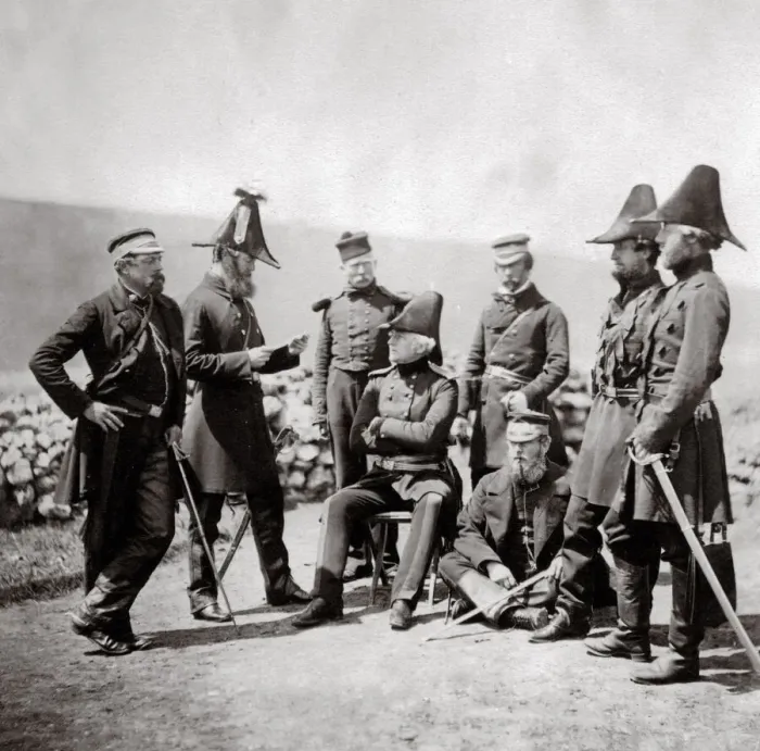 Framed Print : c. 1855 Crimea Crimean War (Roger Fenton) - British officers Framed Print : c. 1855 Crimea Crimean War (Roger Fenton) - British officers