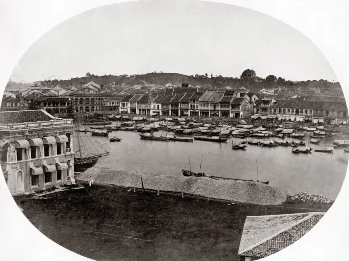 Framed Print : c. 1860s South East Asia - early view of Singapore Framed Print : c. 1860s South East Asia - early view of Singapore