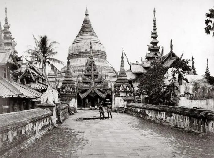 Framed Print : c. 1870 - monastery in Burma, India Framed Print : c. 1870 - monastery in Burma, India