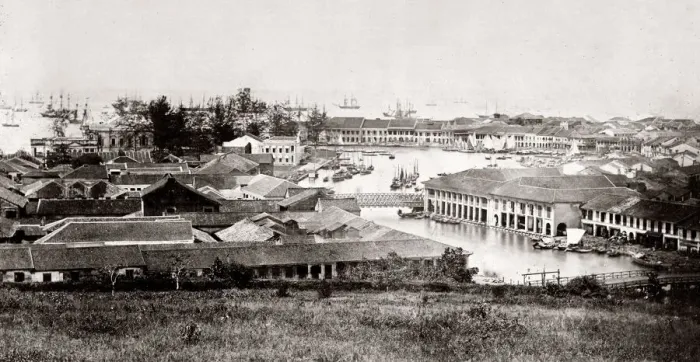 Framed Print : c. 1870 Singapore from the southern battery of Fort Canning Framed Print : c. 1870 Singapore from the southern battery of Fort Canning