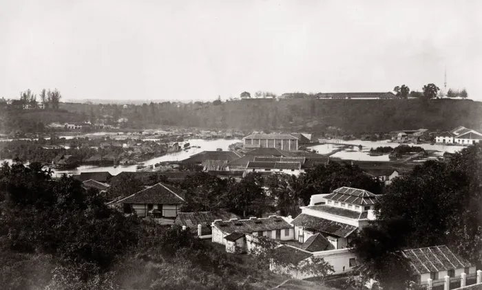 Framed Print : c. 1870 Singapore - view from Pear Hill Framed Print : c. 1870 Singapore - view from Pear Hill