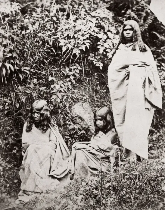 Framed Print : c. 1870s India - group of Toda people Framed Print : c. 1870s India - group of Toda people