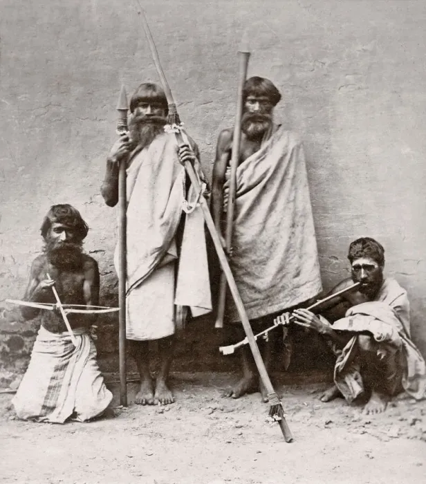 Framed Print : c. 1870s India - native Toda people Framed Print : c. 1870s India - native Toda people