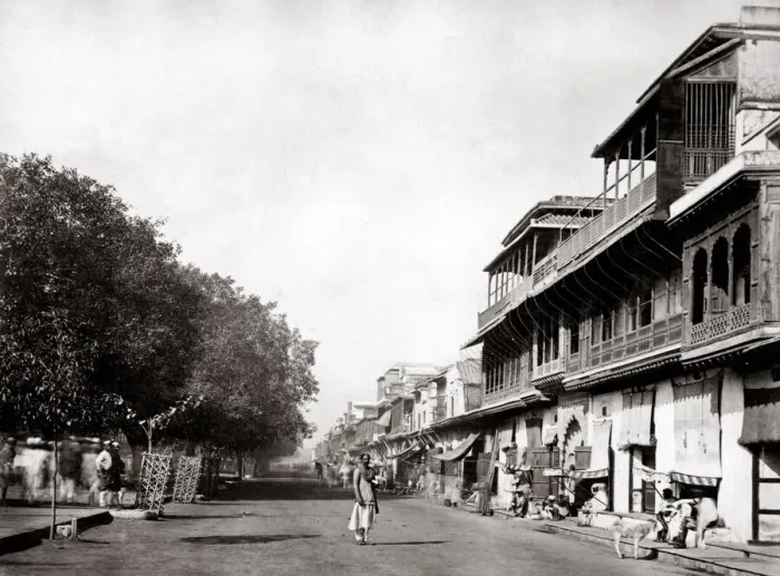 Framed Print : c. 1870s India - the principal street in Delhi Framed Print : c. 1870s India - the principal street in Delhi