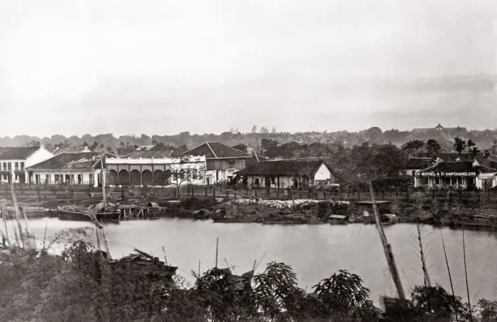 Framed Print : c. 1870s Indo-China Vietnam harbour Saigon Ho Chi Minh City Framed Print : c. 1870s Indo-China Vietnam harbour Saigon Ho Chi Minh City