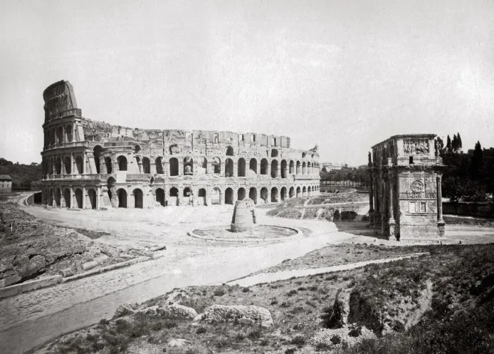 Framed Print : c. 1870s Italy Rome - the Colosseum and arch of Constantine Framed Print : c. 1870s Italy Rome - the Colosseum and arch of Constantine