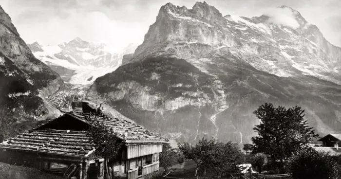 Framed Print : c. 1870s - Switzerland the Eiger mountain from Grindelwald Framed Print : c. 1870s - Switzerland the Eiger mountain from Grindelwald