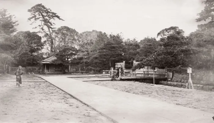 Framed Print : c. 1871 Japan - approach to the Ankokuden temple, Shiba, Tokyo - from The Far East Framed Print : c. 1871 Japan - approach to the Ankokuden temple, Shiba, Tokyo - from The Far East