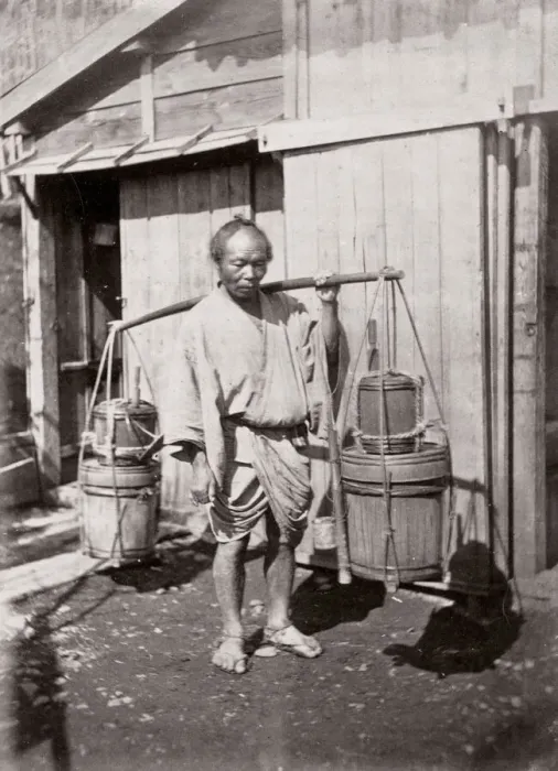 Framed Print : c. 1871 Japan - street seller of soy - from The Far East magazine Framed Print : c. 1871 Japan - street seller of soy - from The Far East magazine