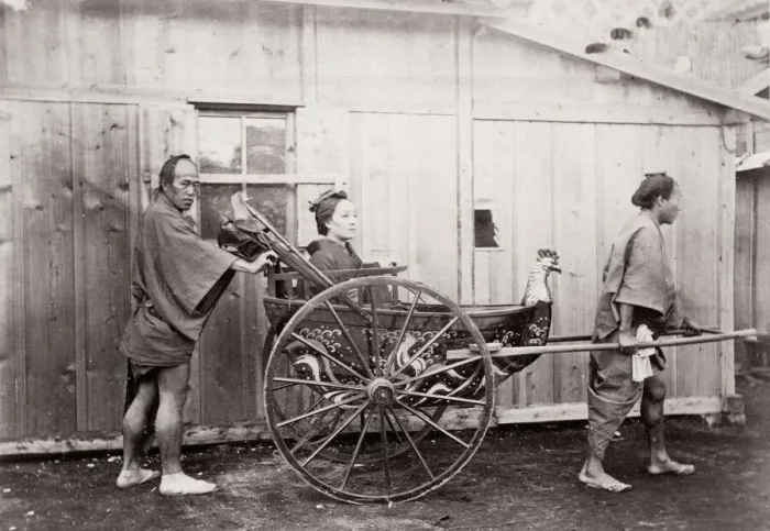 Framed Print : c. 1871 Japan - woman in a rickshaw - from The Far East magazine Framed Print : c. 1871 Japan - woman in a rickshaw - from The Far East magazine