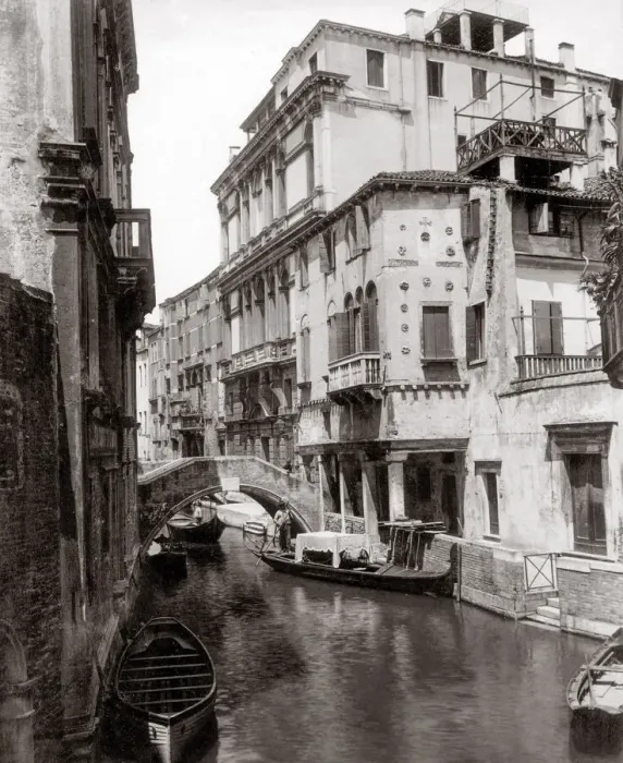 Framed Print : c. 1880s canal in Venice Italy Framed Print : c. 1880s canal in Venice Italy