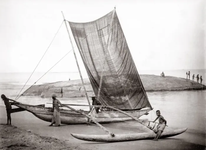 Framed Print : c. 1880s Ceylon Sri Lanka - fishing boats, catamarans Framed Print : c. 1880s Ceylon Sri Lanka - fishing boats, catamarans